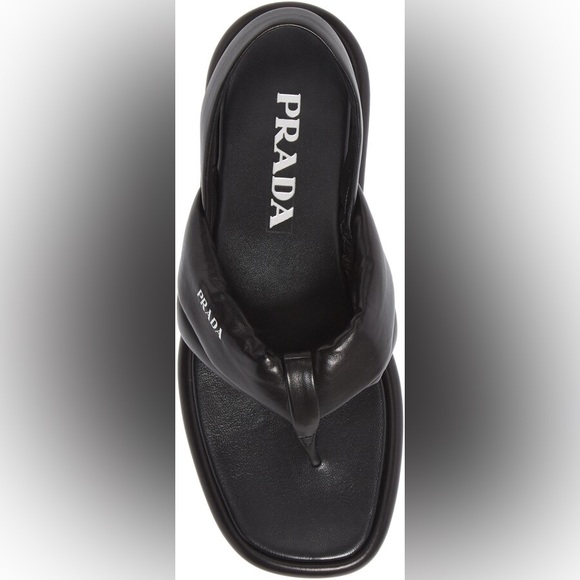 Prada Leather Logo Platform Slingback Sandal in Nero(black) Women’s size 40 - Picture 10 of 10